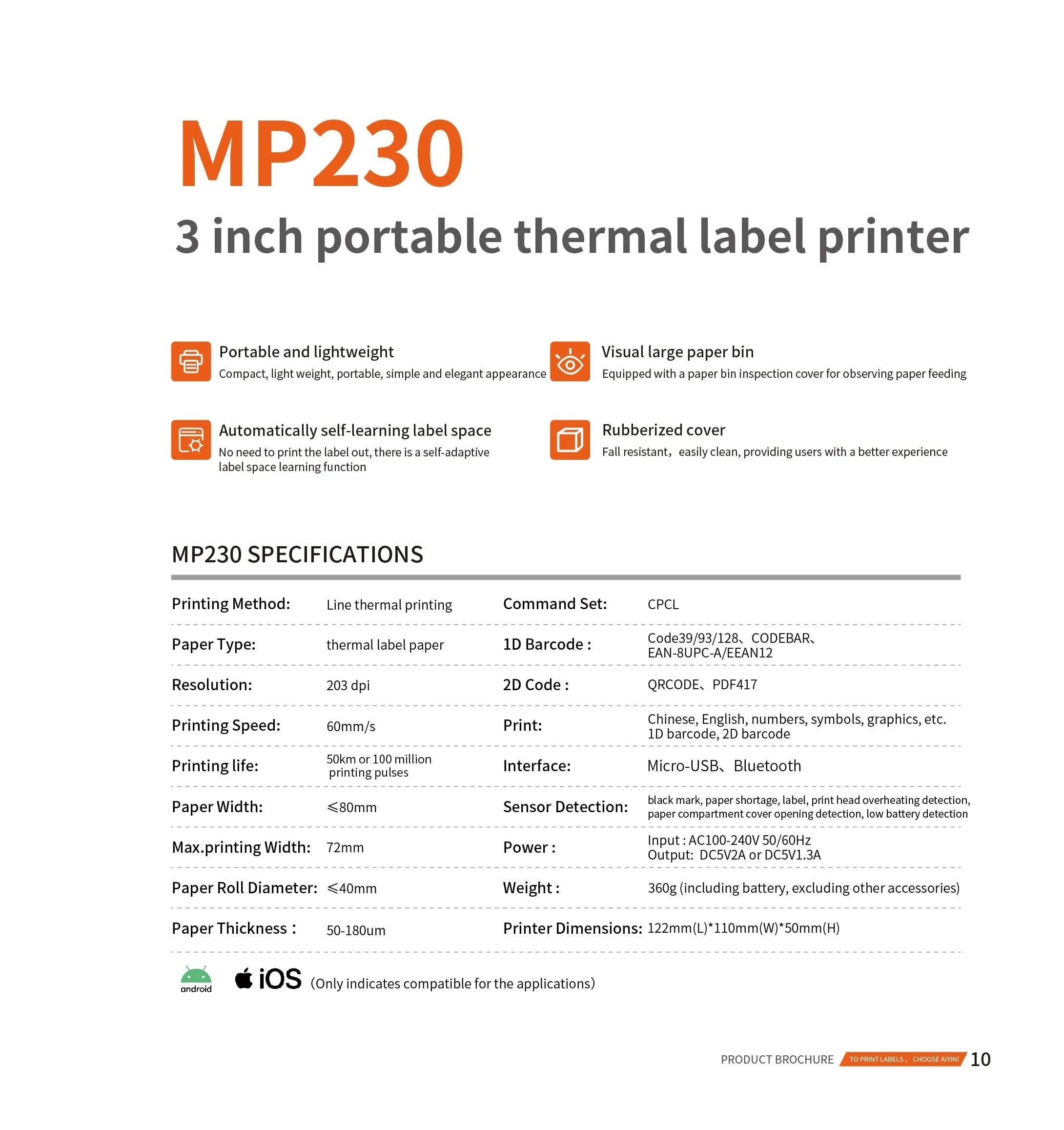 Portable Bluetooth Label Printer​ Details (2)