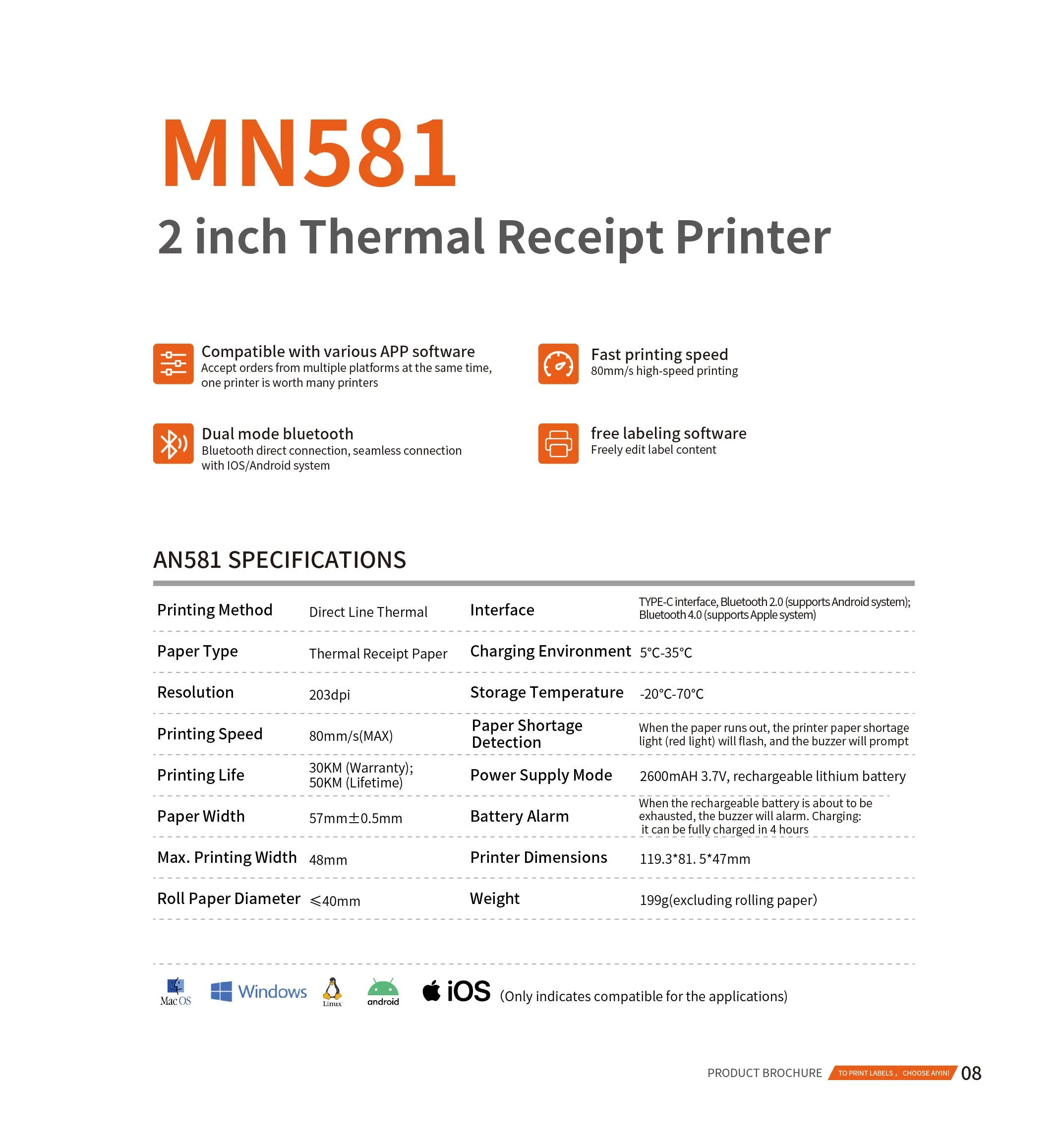 Portable Bluetooth Receipt Printer​ Details (2)