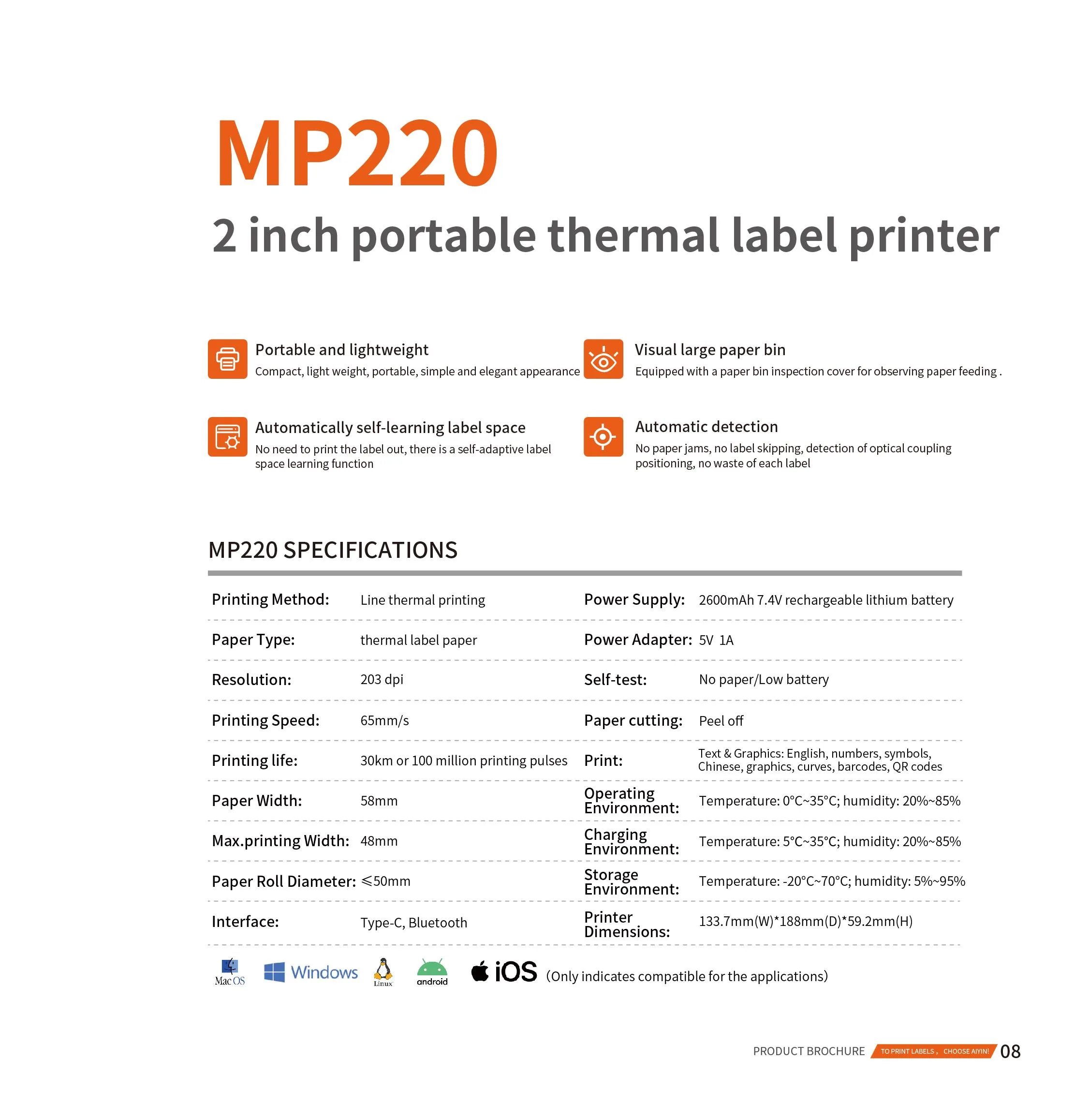 Portable Thermal Label Printer Details (2)