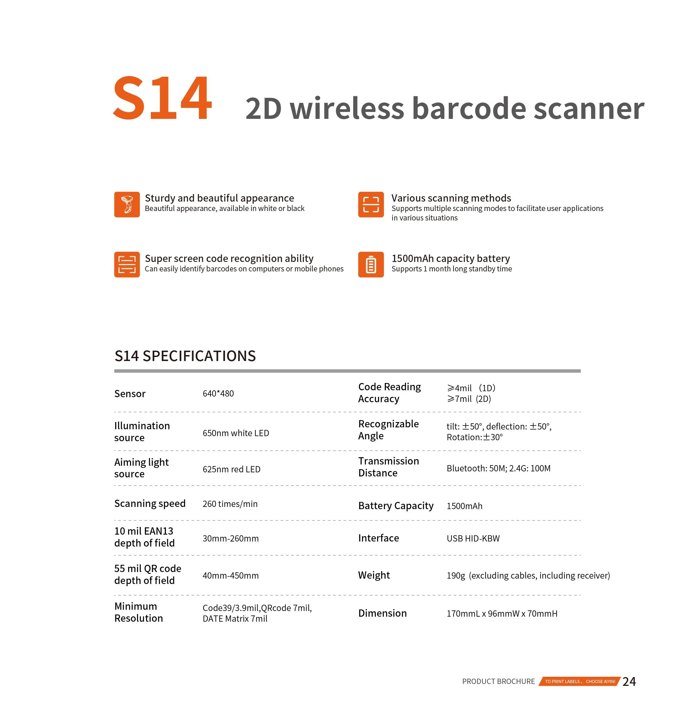 Wireless 2D Handheld Barcode Scanner​ (2)