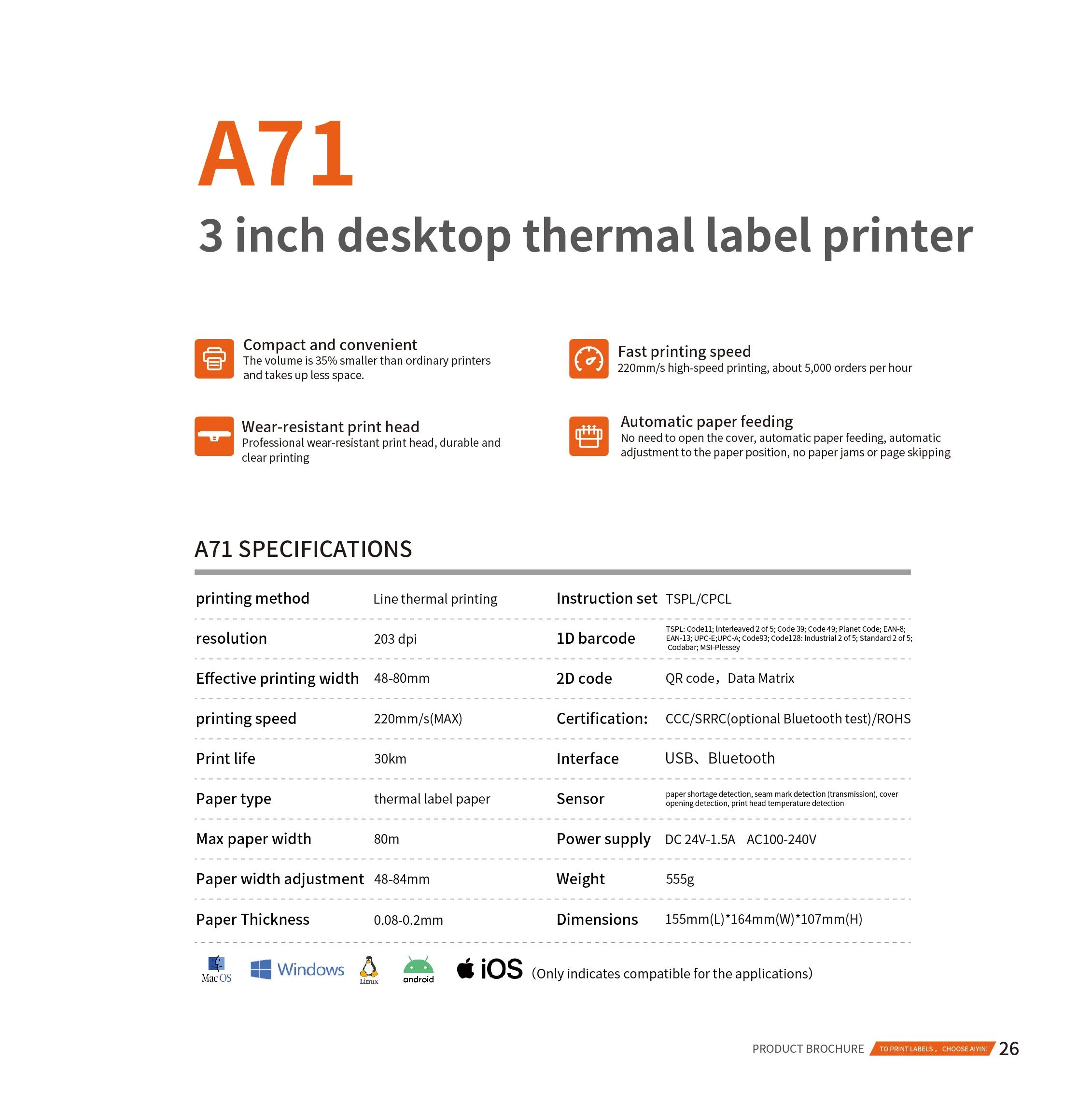 Wireless Shipping Thermal Label Printer Details (2)
