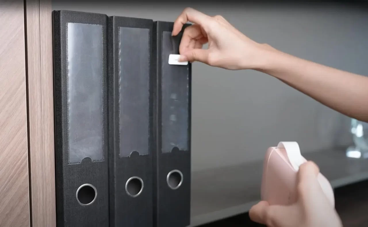 Verwenden Sie Mini-Etiketten, um die Ordner zu organisieren.