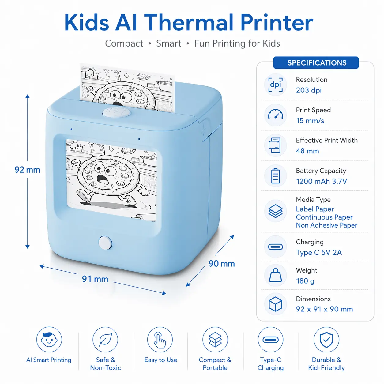 oem kids ai thermal printer details (6)